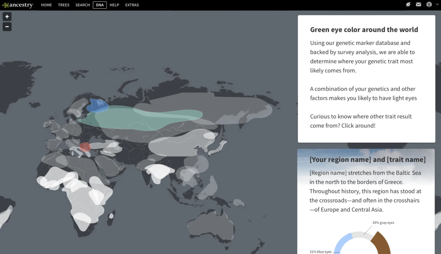 Ancestry DNA product screens