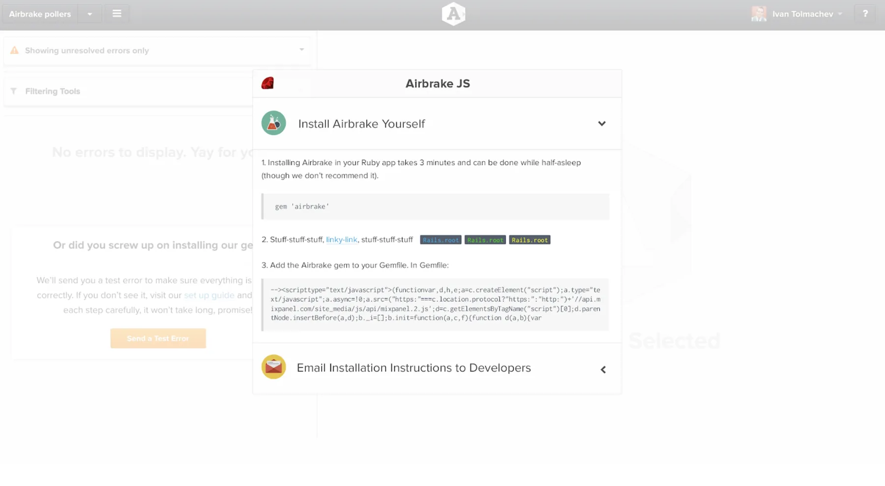 Install instructions flow